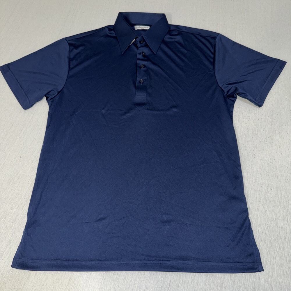 Collars & Co Golf Polo Solid Navy Blue Size Medium Preppy NWOT